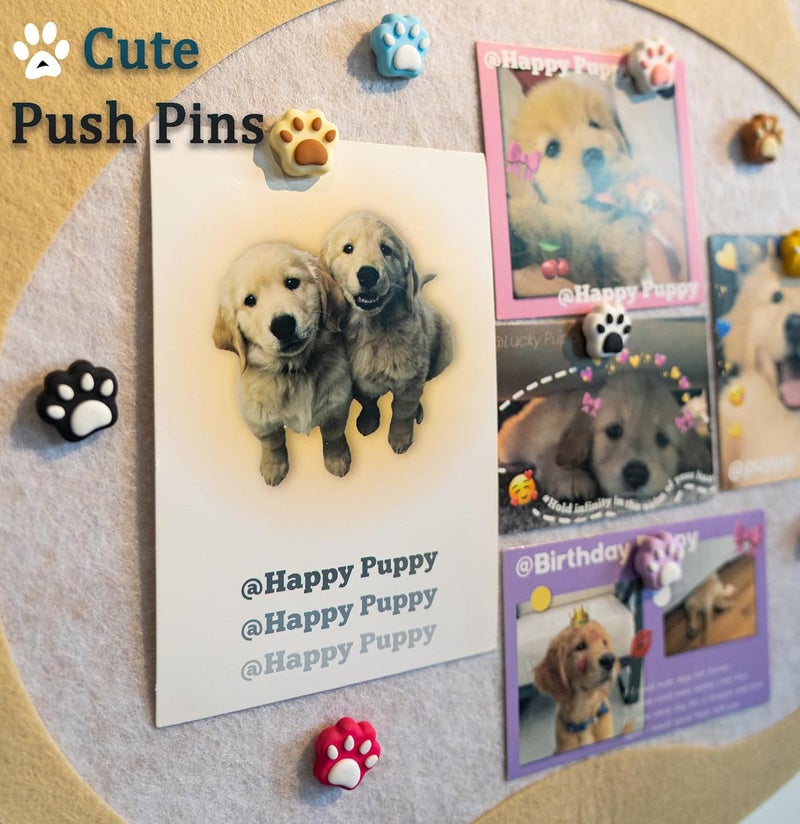 Tandarui 30Pcs Push Pins for Bulletin Board, Cute Push pins,Decorative Thumb Tacks, Cork Boards for Walls, for Women Office Decor,Classroom Decor,Cubical Decor,Home Decor (30-Cat Paw) - Image 3